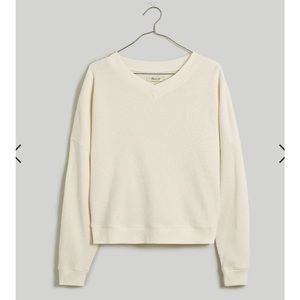 Madewell Waffle Knit Boxy Sweatshirt Tee